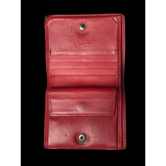 Rare Christian Louboutin Kios Spike Studs Punk Leather Bifold Wallet with COA - Picture 3 of 16